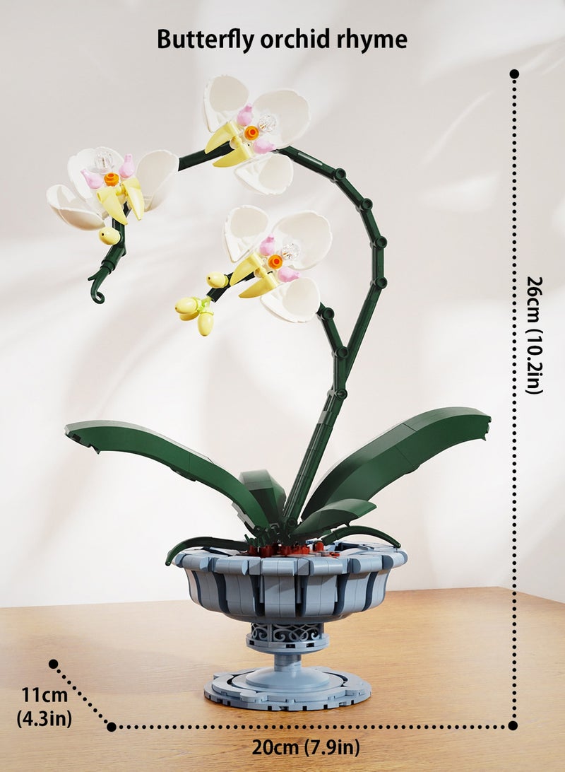 لوبيتيز 2245pcs Phalaenopsis زهرة لبنة مجموعة ، لبنة البناء ، لعبة البناء ، باقة بوعاء لغز لعبة الجمعية ، ومناسبة لجميع الأعمار من المستهلكين ، ألعاب تعليمية للأطفال ، وخاصة بالنسبة للفتيات كهدايا عيد ميلاد ، ويمكن استخدامها بوصفها زخرفة الأثاث والديكور - Image 3