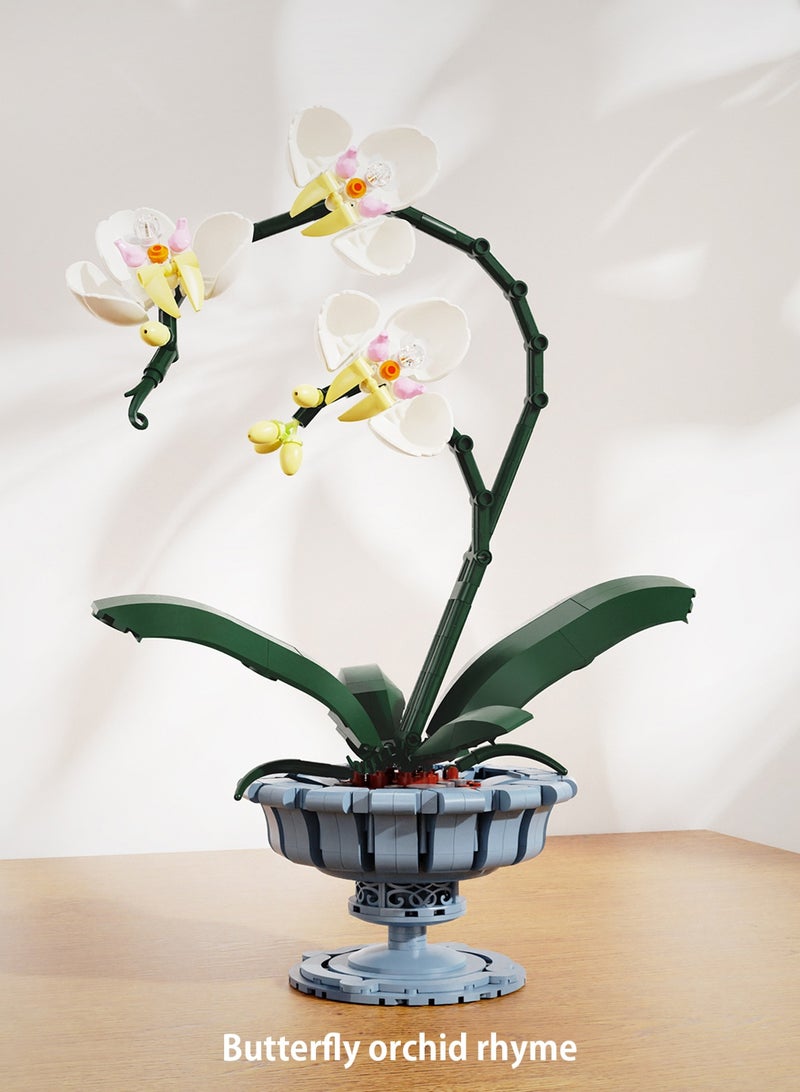 لوبيتيز 2245pcs Phalaenopsis زهرة لبنة مجموعة ، لبنة البناء ، لعبة البناء ، باقة بوعاء لغز لعبة الجمعية ، ومناسبة لجميع الأعمار من المستهلكين ، ألعاب تعليمية للأطفال ، وخاصة بالنسبة للفتيات كهدايا عيد ميلاد ، ويمكن استخدامها بوصفها زخرفة الأثاث والديكور - Image 4