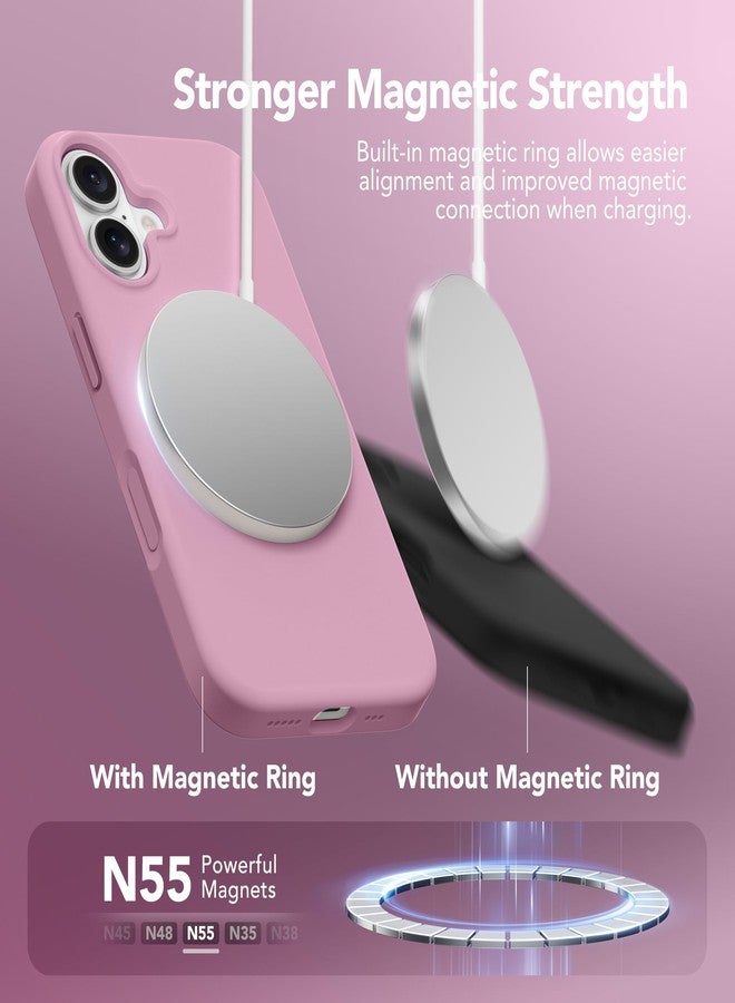GONEZ Magnetic for iPhone 16 Case, Compatible with MagSafe, [Screen Protector + Camera Lens Protector], Liquid Silicone Shockproof Protective Phone Case for iPhone 16 6.1", Blackcurrant - Image 3
