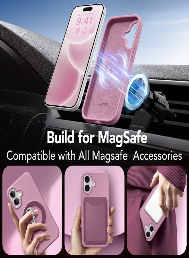 GONEZ Magnetic for iPhone 16 Case, Compatible with MagSafe, [Screen Protector + Camera Lens Protector], Liquid Silicone Shockproof Protective Phone Case for iPhone 16 6.1", Blackcurrant - Image 4