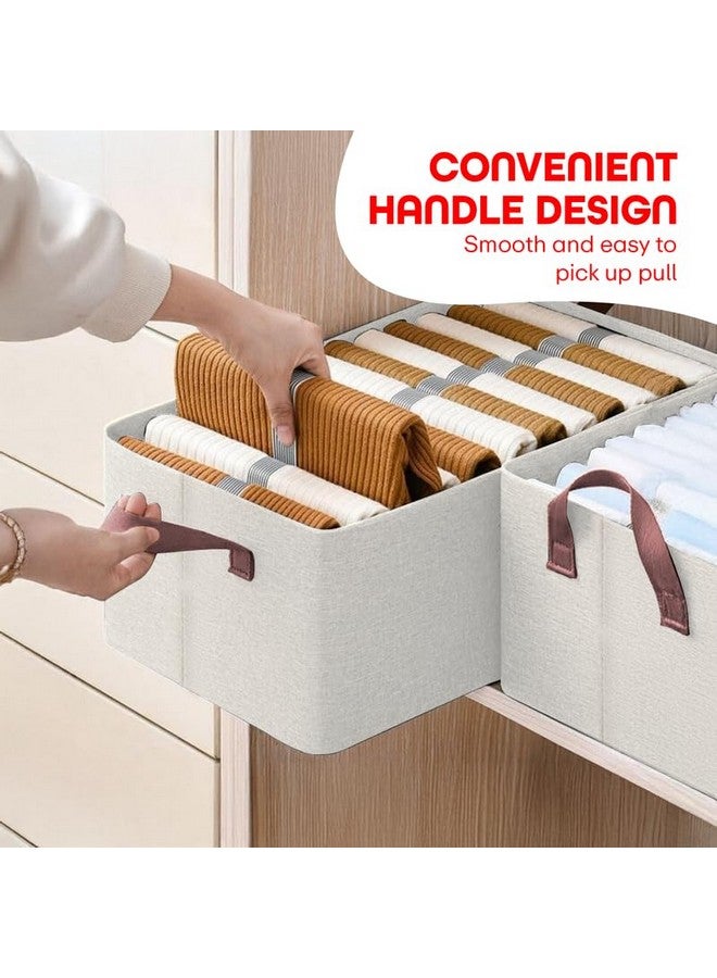 PRIME PICK PRIME PICK XL Oxford Cloth Organizer Durable Foldable Storage Box with Metal Frame & Handles Begie Breathable & Washable for Jeans T-shirts Socks Sweaters Pants Versatile Home Storage Solution Pack 2  - Image 3