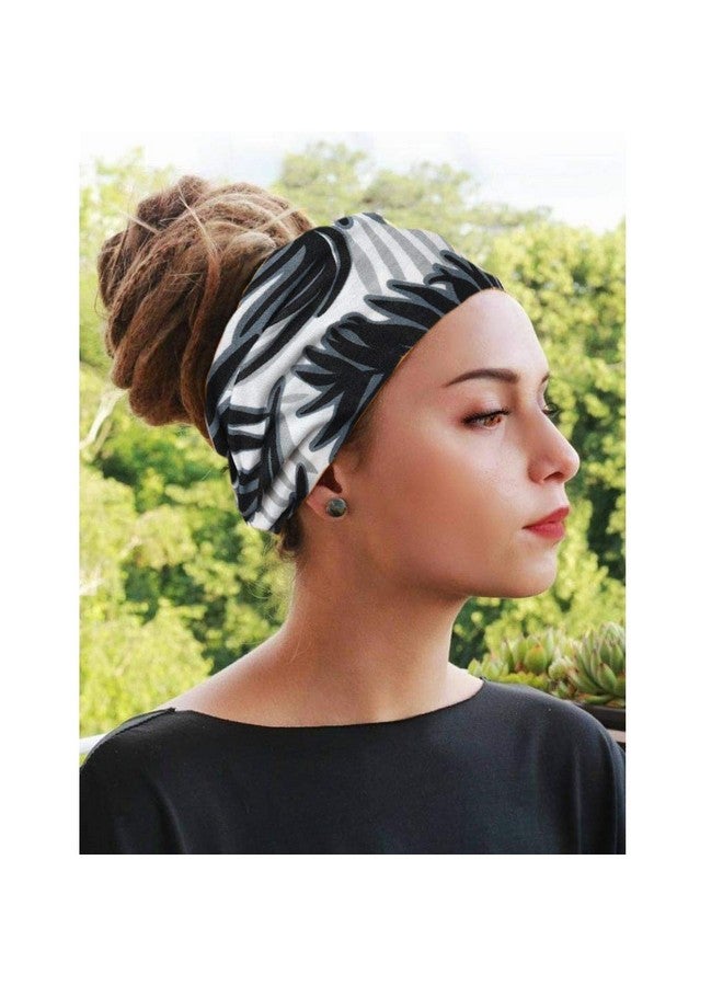 Bohend Boho Headbands Wide Knotted Hair Bands Fashion Printing Bandeau Travel Stretchy Cotton Headband Sport Yoga Hair Accessories For Women And Girls (E) - Image 4