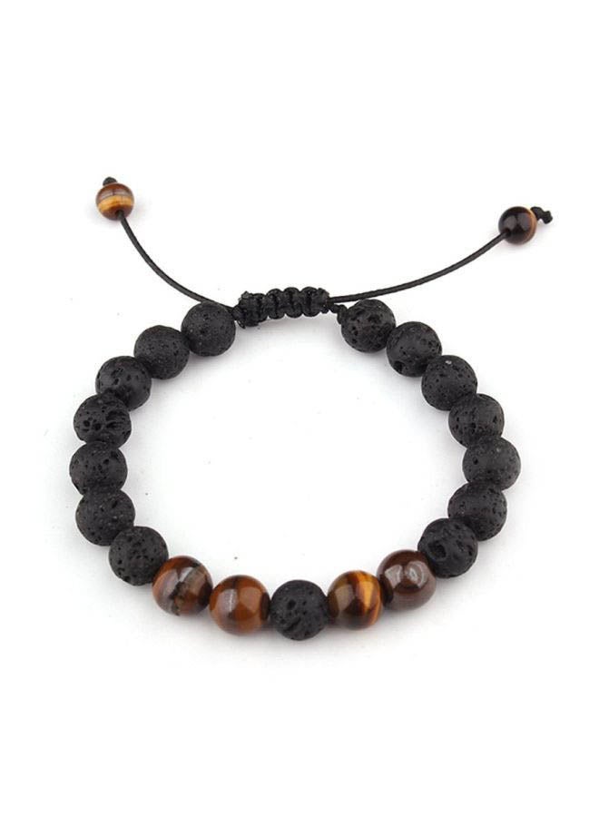 Hedonists Natural Stone Bracelet for Men, 8mm Tiger Eye, Matte Agate & Lava Rock, Gift for Teen Boys, Birthday, Anniversary & Father's Day  - Image 2