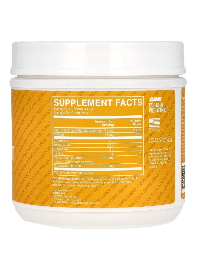 Raw Nutrition Raw Nutrition, Bum, Essential Pre-Workout, Peach Mango, 14.9 oz (423 g)  - Image 2