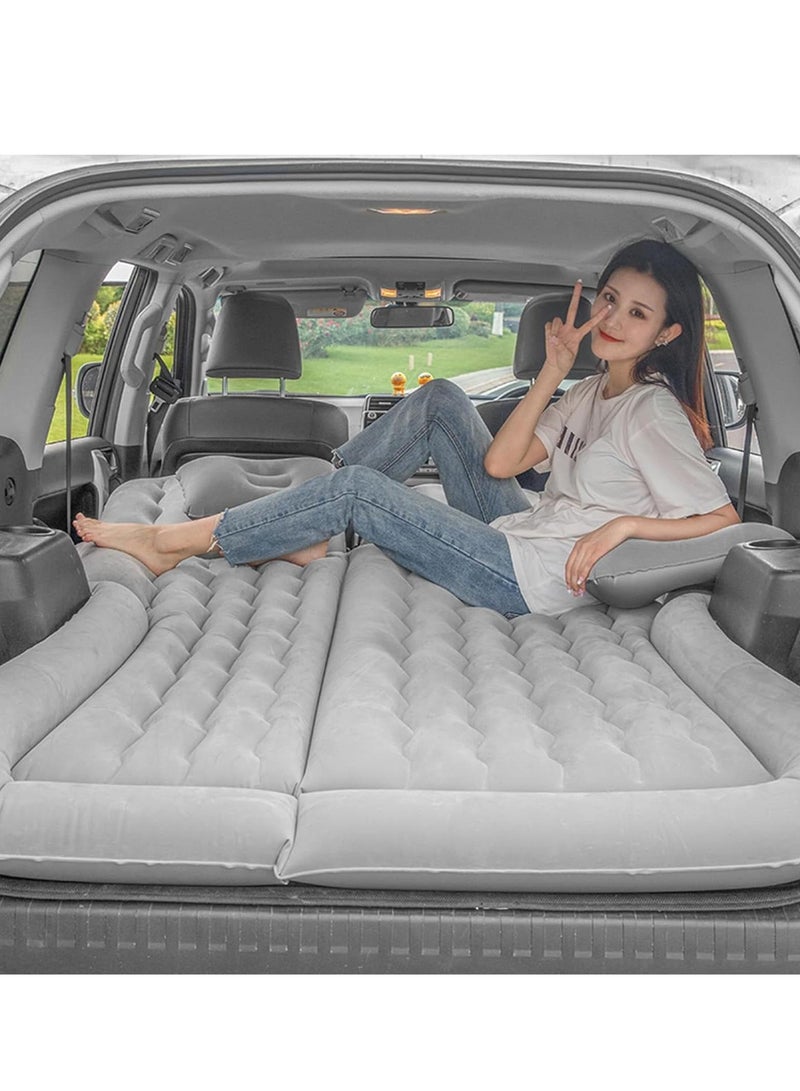 Sharpdo 7-Pieces Air Mattress Inflatable Bed for Car Travel and Camping with 2 Pillows 180K Grey - Image 1