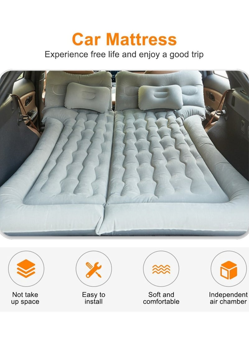 Sharpdo 7-Pieces Air Mattress Inflatable Bed for Car Travel and Camping with 2 Pillows 180K Grey - Image 4