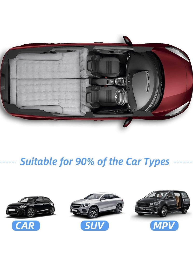 Sharpdo 7-Pieces Air Mattress Inflatable Bed for Car Travel and Camping with 2 Pillows 180K Grey - Image 5