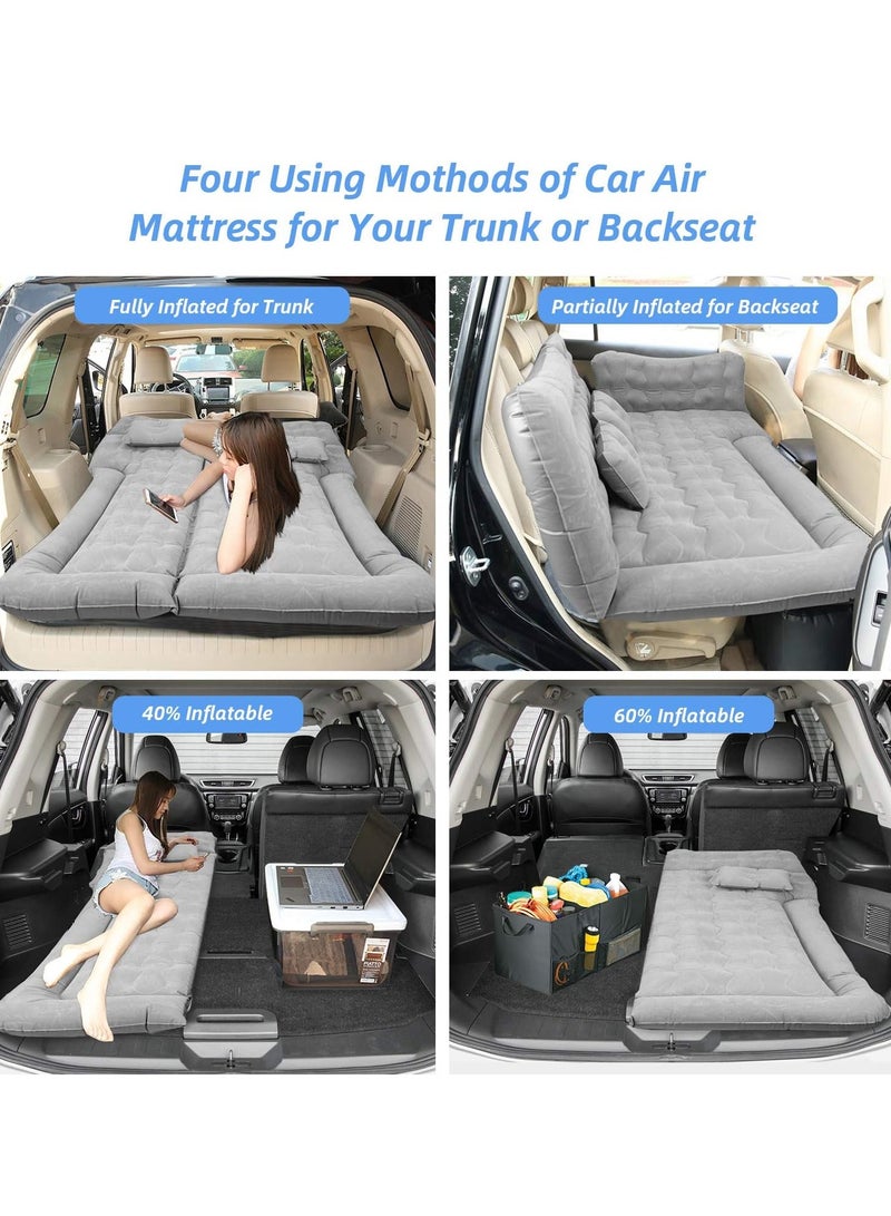 Sharpdo 7-Pieces Air Mattress Inflatable Bed for Car Travel and Camping with 2 Pillows 180K Grey - Image 2