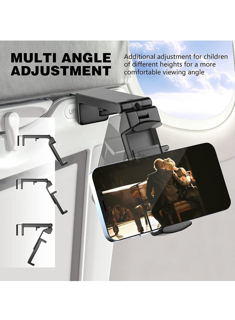 SOLARAE Universal in Flight Airplane Phone Holder Mount, Handsfree Phone Holder with Multi-Directional Dual 360° Rotation for Desk,Tray,Pocket Size Must Have Travel Essential Accessory for Flying - Image 2