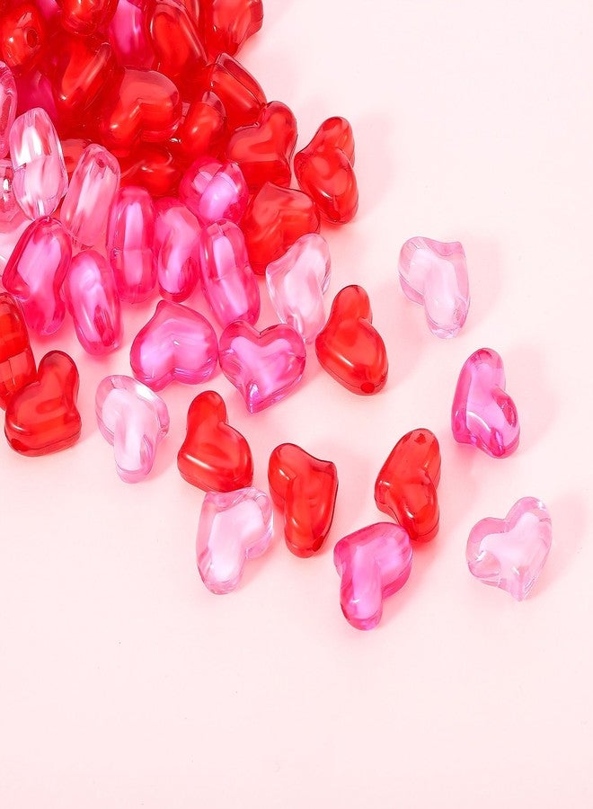 Bememo 122 Pcs Valentine's Day Acrylic Hearts Red Acrylic Hearts 3D Heart Shaped Rhinestones for Table Scatter Decoration Vase Filler Valentine's Day Supplies - Image 4