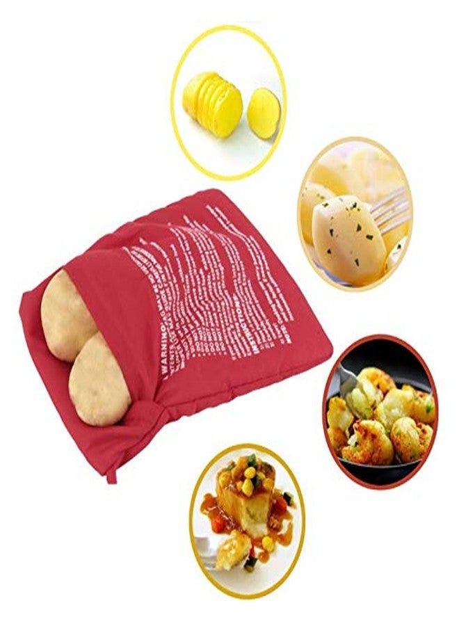 UPSTORE 4PCS Red Microwave Potato Bags Reusable Baked Bag Potato Microwave Baking Pouches for Potato Pouch Cooking in Just 4 Minutes - Image 5