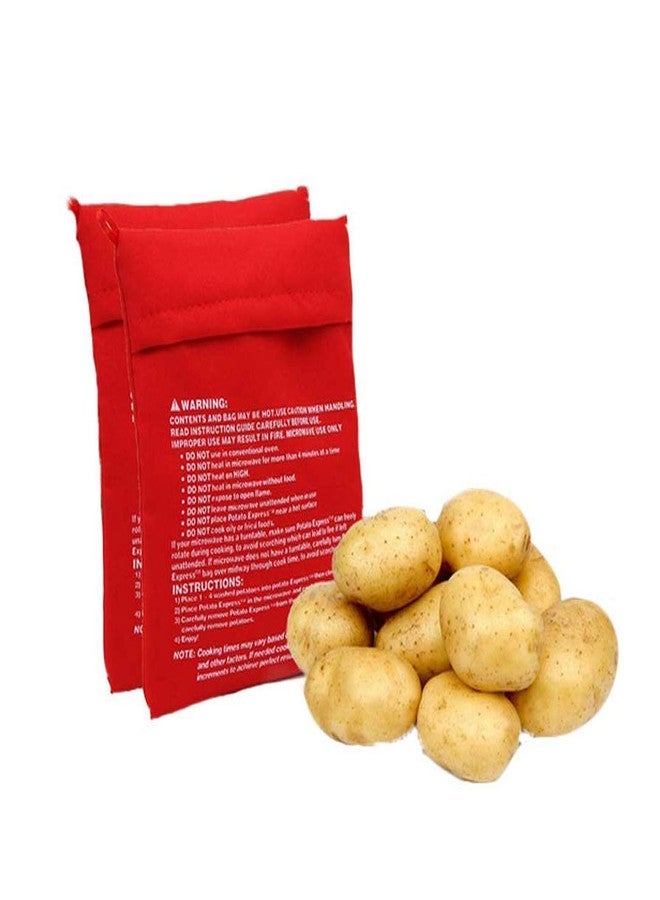 UPSTORE 4PCS Red Microwave Potato Bags Reusable Baked Bag Potato Microwave Baking Pouches for Potato Pouch Cooking in Just 4 Minutes - Image 4