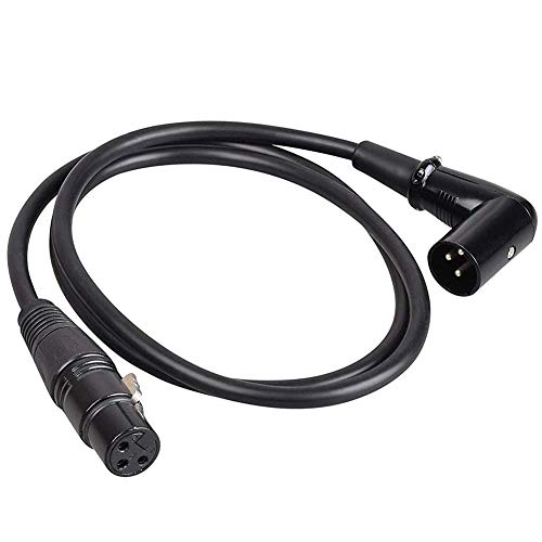 Smays 3ft Right Angle XLR Cable - 90° Male to Female, Balanced Microphone/DMX Cable - Image 1