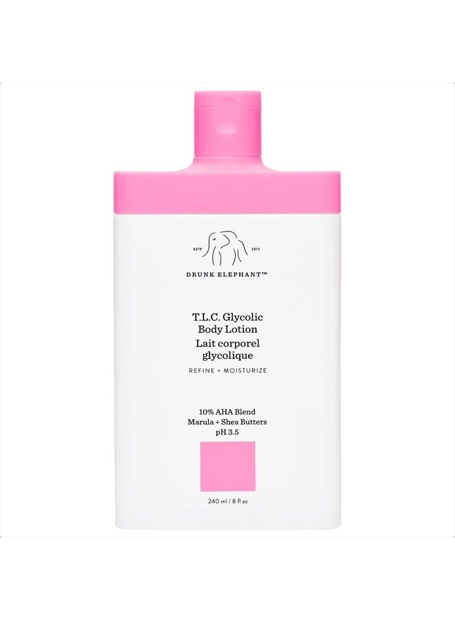 Drunk Elephant T.L.C. Glycolic Body Lotion with Marula and Shea Butters. Refining and Moisturizing for Healthy Skin (240 mL / 8 Fl Oz) - Image 1
