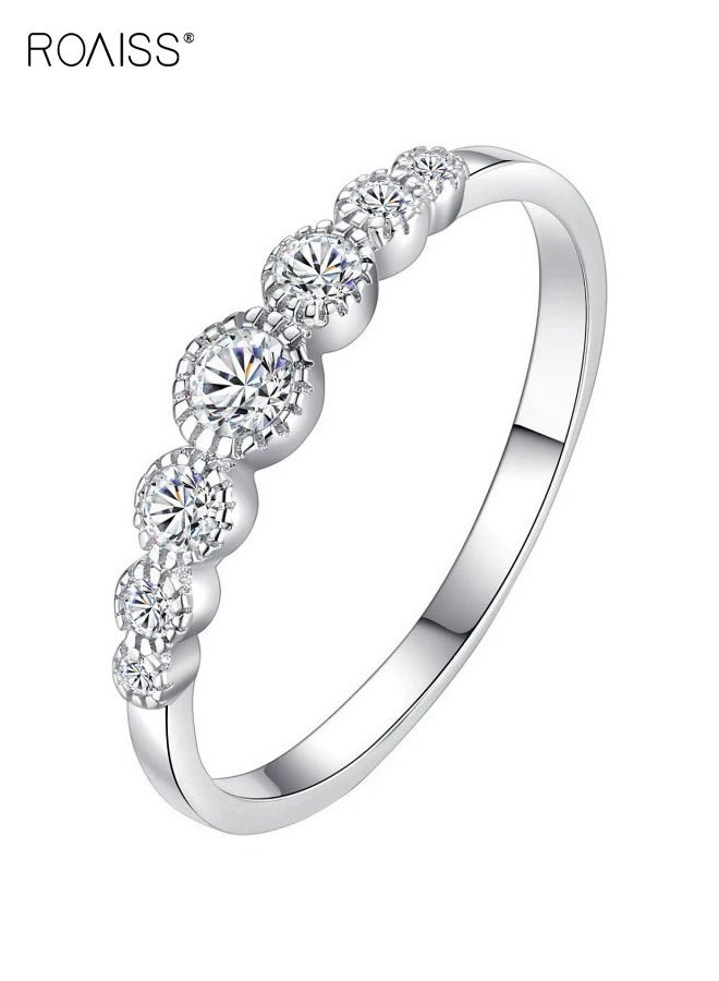 رويس خاتم نسائي بسيط على شكل صف من سبعة نجوم، خاتم عصري متعدد الاستخدامات، خاتم للإصبع الصغير، خاتم للإصبع السبابة، إكسسوار لليد - Image 5