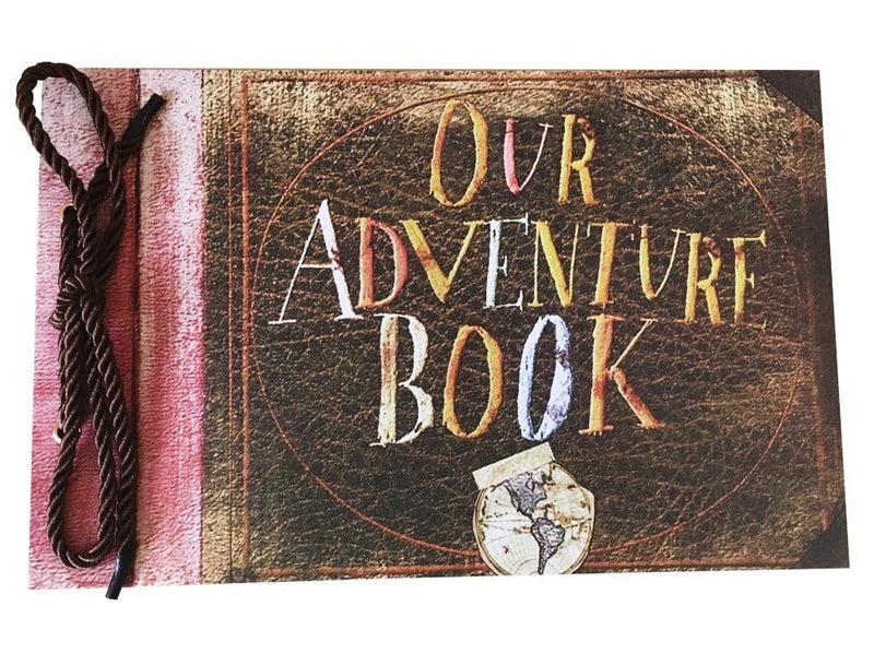 LINKEDWIN Our Adventure Book, Up Scrapbook Album with Movie Themed Postcards, Wedding and Anniversary Photo Album, Memory Keepsake, 11.6 x 7.5 inch, 80 Pages (Light Brown Pages) - Image 1