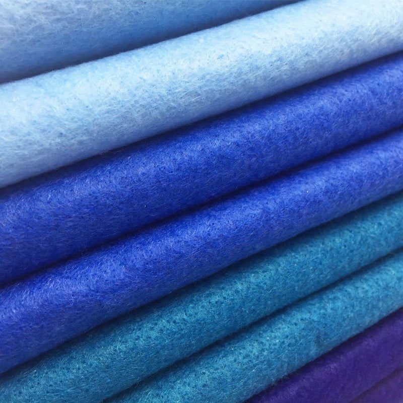 flic-flac 4pcs Thick 1.4mm Soft Felt Fabric Sheet Assorted Color Felt Pack DIY Craft Sewing Squares Nonwoven Patchwork (92x90cm Blue) - Image 3