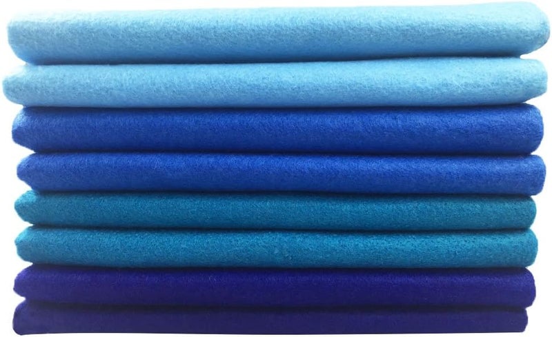 flic-flac 4pcs Thick 1.4mm Soft Felt Fabric Sheet Assorted Color Felt Pack DIY Craft Sewing Squares Nonwoven Patchwork (92x90cm Blue) - Image 2