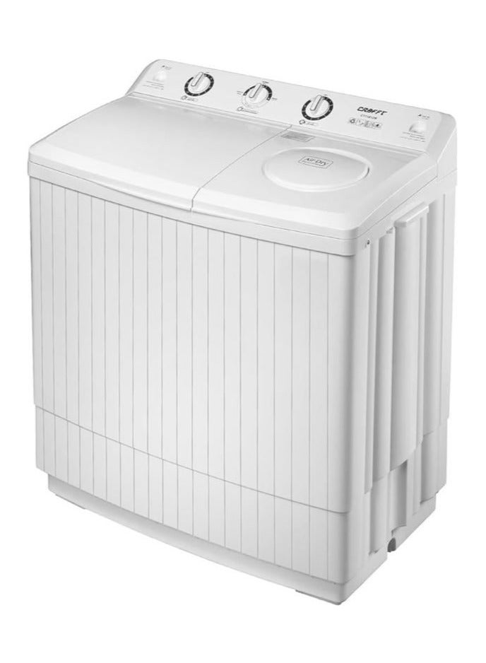 Craft Craft Semi-Automatic Twin Tub Washing Machine 12KG – CTT1B12W – Plastic Body, Lint Filter, Wash & Spin Timer, Multi-Directional Flow, Low Noise, Energy Saving, Powerful Cleaning - White - Image 1