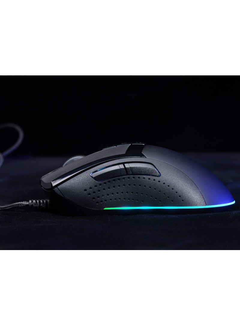 بلودي - ماوس الألعاب W90 Max RGB - مستشعر بصري BC3332-A 10000 نقطة في البوصة - معدل تقرير 2000 هرتز - 4 أنواع مفتاح إعداد LOD - استجابة المفتاح 1 مللي ثانية - عجلة مطاطية ذات حقن مزدوج - Image 1