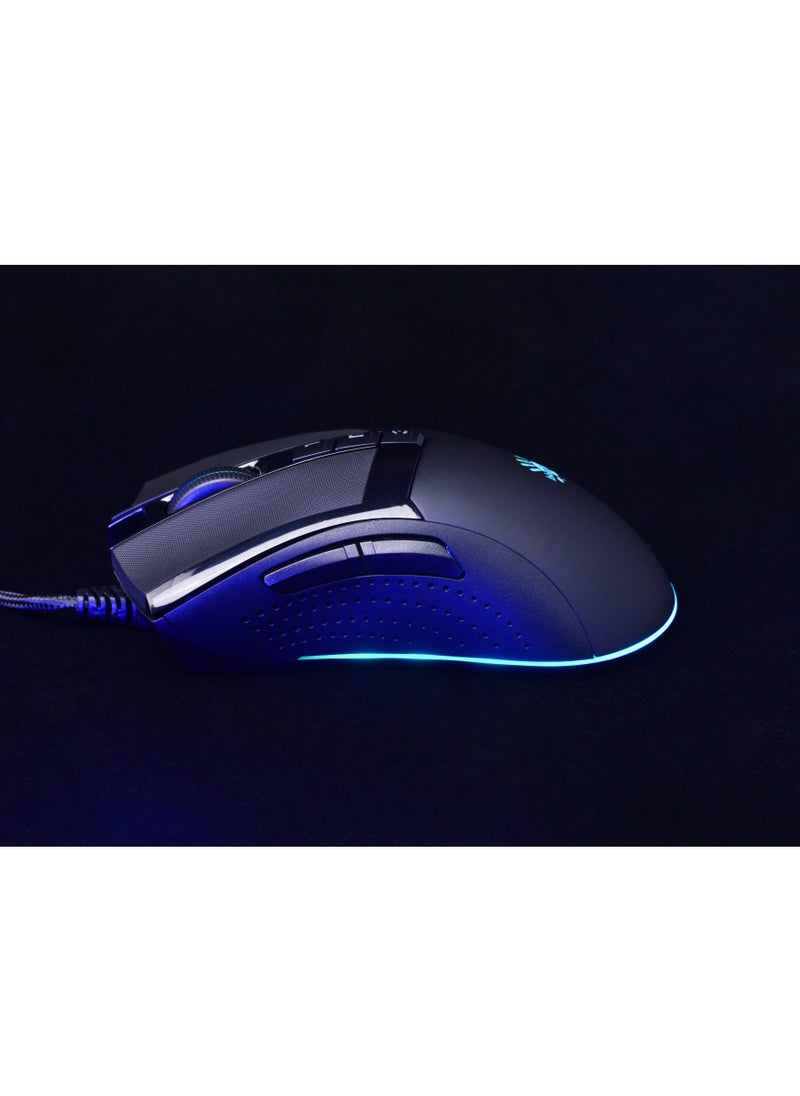 بلودي - ماوس الألعاب W90 Max RGB - مستشعر بصري BC3332-A 10000 نقطة في البوصة - معدل تقرير 2000 هرتز - 4 أنواع مفتاح إعداد LOD - استجابة المفتاح 1 مللي ثانية - عجلة مطاطية ذات حقن مزدوج - Image 1