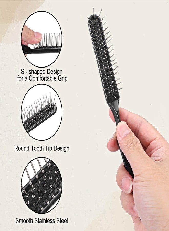 KFHENSOMR 3 Pcs Wig Brush Comb Set Premium Loop Wig Brush Hair Extension Wide Tooth Professional Extension Brushes with Ergonomic Travel Size Design for Human and Synthetic Hair Black - Image 4