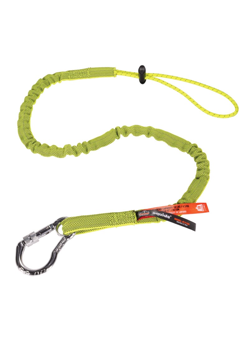 Ergodyne Ergodyne Squids 3100 Tool Lanyard with Single Carabiner and Adjustable Loop End, Standard Length, Lime  - Image 1
