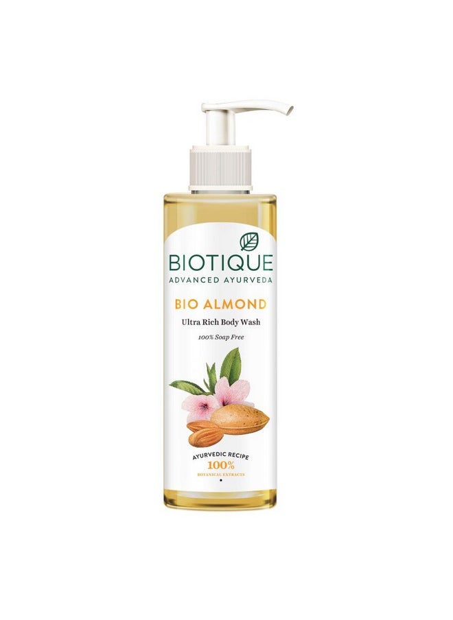 Biotique - Almond Oil Ultra Rich Body Wash| Maintains Skin’S Natural Ph |100% Botanical Extracts| Soap-Free Body Wash Suitable For All Skin Types | 200Ml - Image 1