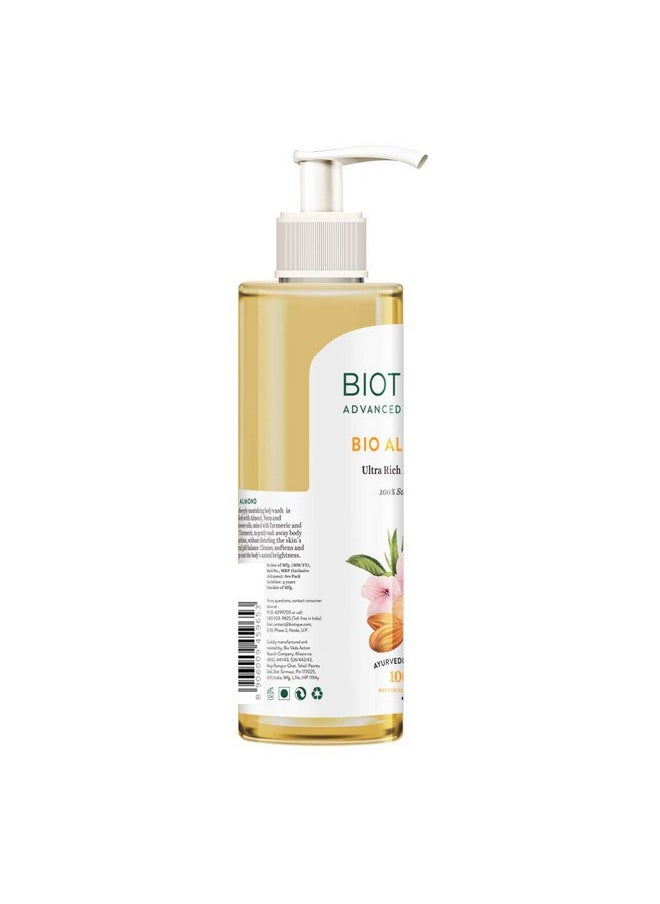 Biotique - Almond Oil Ultra Rich Body Wash| Maintains Skin’S Natural Ph |100% Botanical Extracts| Soap-Free Body Wash Suitable For All Skin Types | 200Ml - Image 1