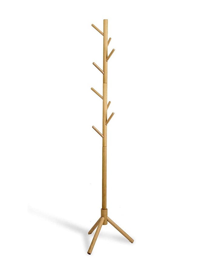 Arabest - Wooden Coat Hanger Tree with 8-hook Adjustable Height Hat Jacket and Sweater Hanger Easy to Assemble Elegant Design for Home or Office Lobbies and Entrances - Image 1