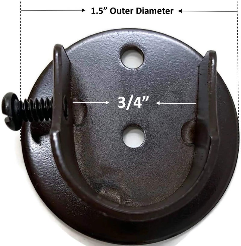 Urbanest 5/8" to 3/4" Inside Mount Curtain Rod Bracket Socket for Window Frame, Closet and Shower Curtain Rod Pole End Support, 2 Pieces - Oil-Rubbed Bronze - Image 2