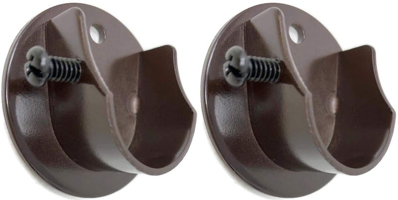 Urbanest 5/8" to 3/4" Inside Mount Curtain Rod Bracket Socket for Window Frame, Closet and Shower Curtain Rod Pole End Support, 2 Pieces - Oil-Rubbed Bronze - Image 1