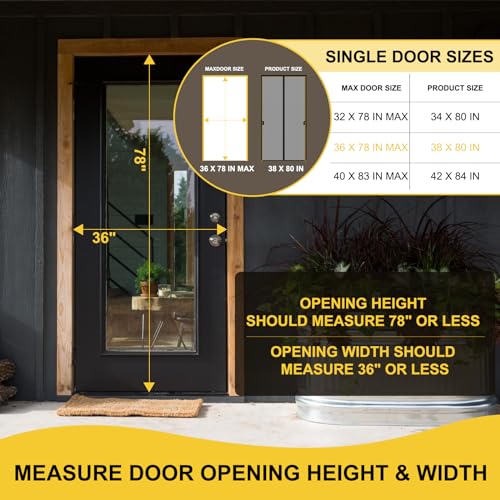 Iduontis Magnetic Screen Door -Fit for Door Size:36x78 Inch,Screen Door Size 38"x80"，Hands Free Mesh Partition,Heavy Duty Curtain Keeps Bugs Out, Frame Hook & Loop, Pet and Kid Friendly - Image 2