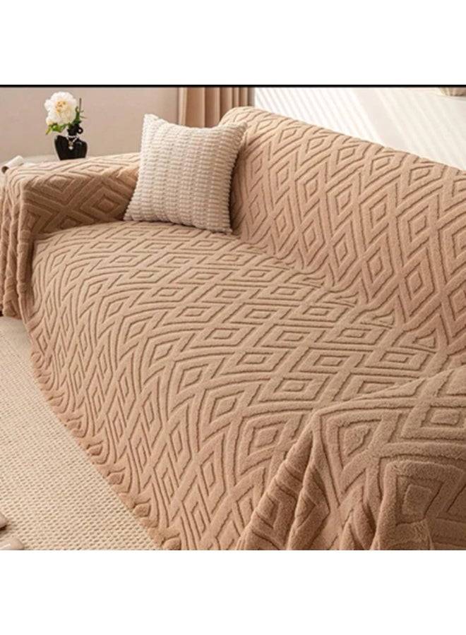 A complete sofa cover set 4-piece large sofa madiam sofa 2 chiar, jacquard fur triangles, the latest model and best quality.  . Colors upon request. - Image 1