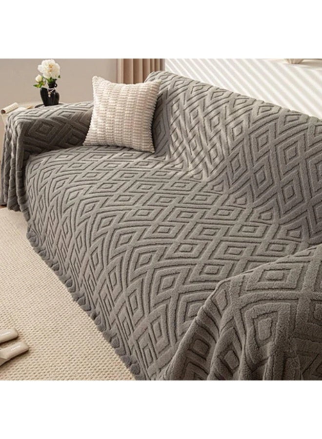 A complete sofa cover set 4-piece large sofa madiam sofa 2 chiar, jacquard fur triangles, the latest model and best quality.  . Colors upon request. - Image 3