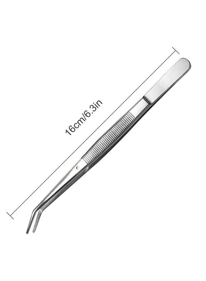 Stainless Steel Curved Tweezers Multi Purpose Forceps For Sewing Repairs 2pcs - Image 4