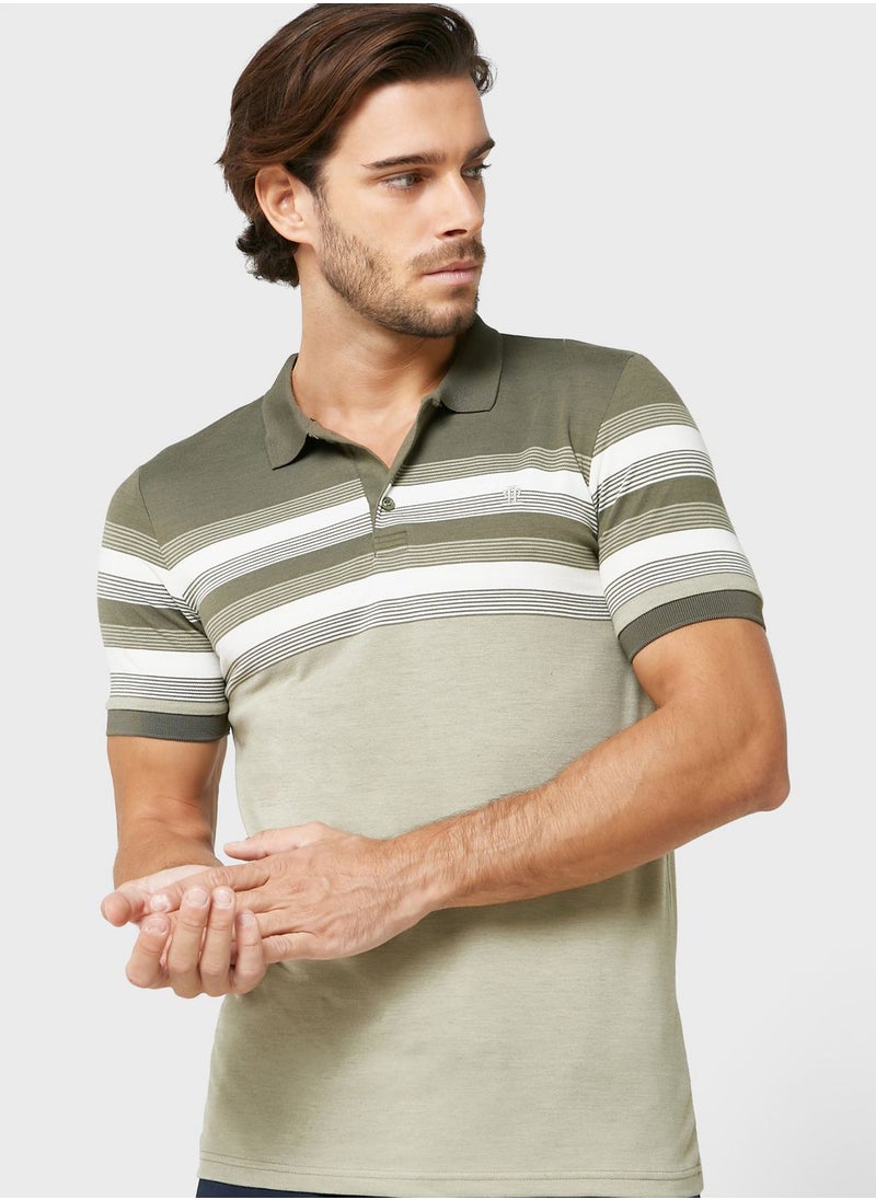 Robert Wood - Colourblock Polo Shirt - Image 1