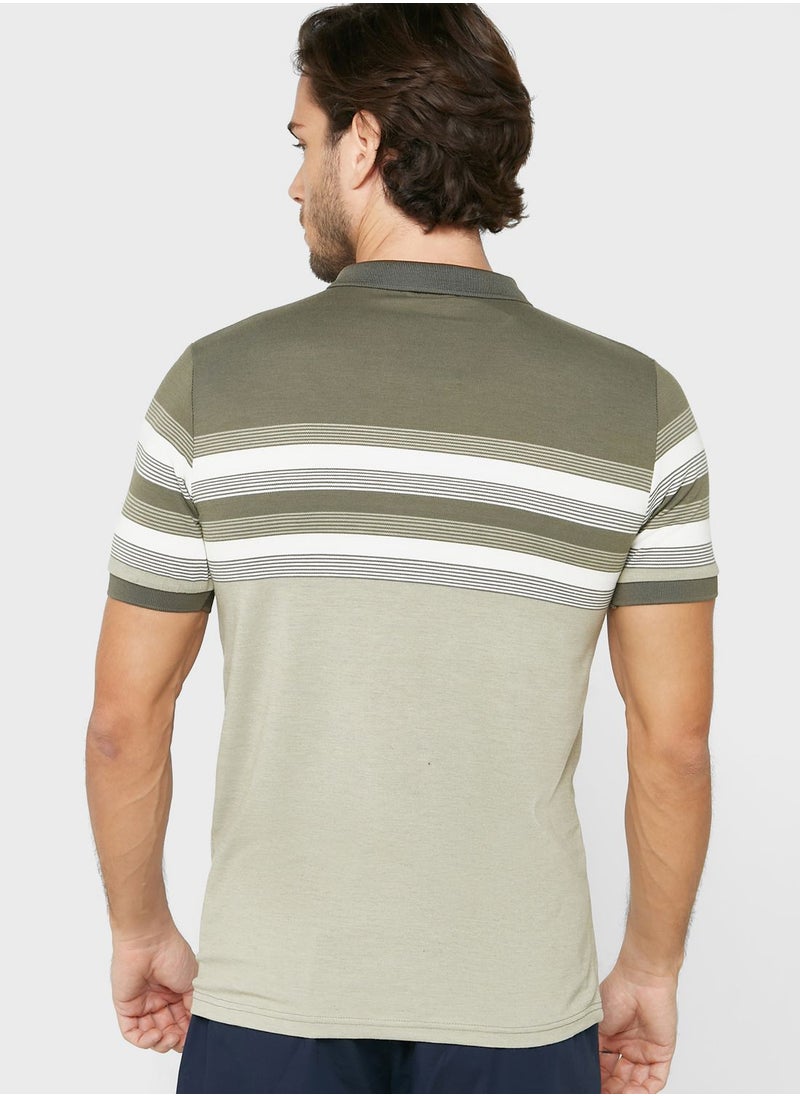 Robert Wood - Colourblock Polo Shirt - Image 1