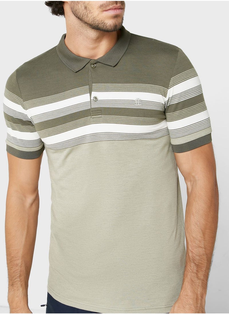 Robert Wood - Colourblock Polo Shirt - Image 1