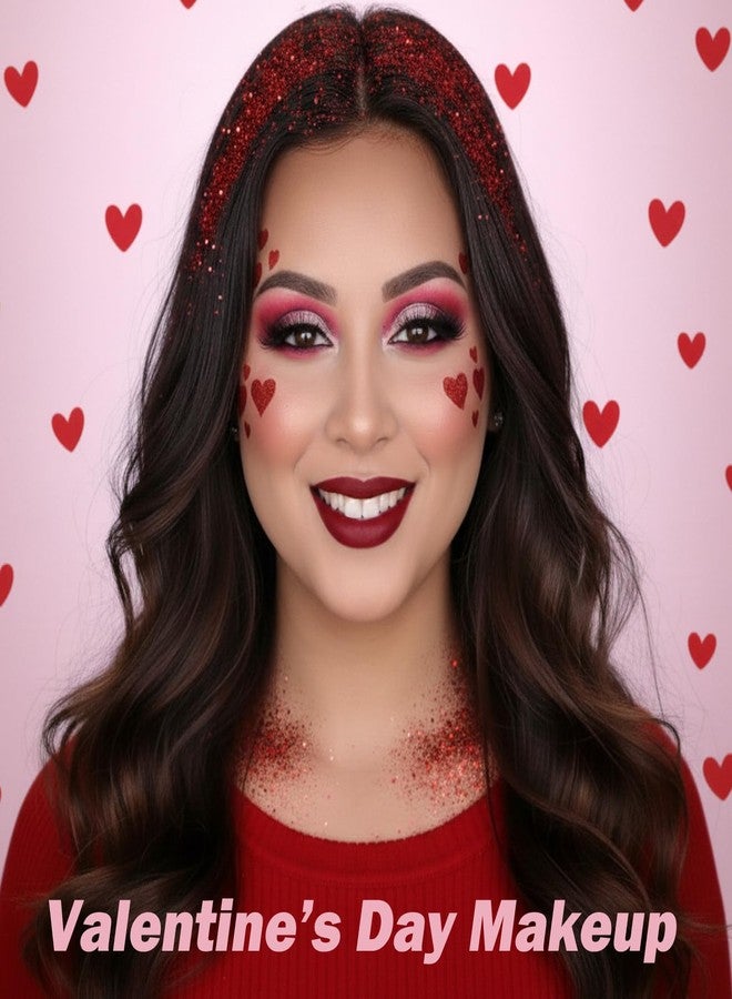Paminify Red Body Hair Glitter Stick for Kids, Patriotic Cheer Face Glitter Stick,Waterproof Halloween Cosplay Chunky Sequins Glitter Makeup,Rave Carnival Singer Concert Mardi Gras Party Accessories - Image 5