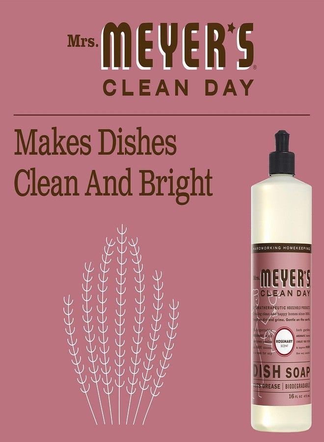 Mrs. Meyer's Clean Day Liquid Dish Soap, Rosemary, 16 Ounce Bottles, 3pk - Image 4