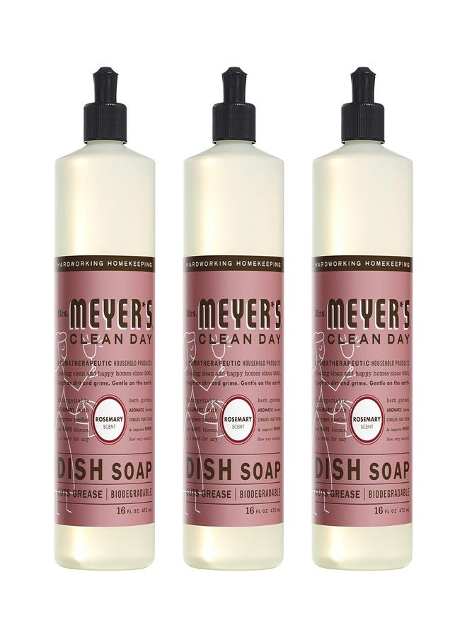 Mrs. Meyer's Clean Day Liquid Dish Soap, Rosemary, 16 Ounce Bottles, 3pk - Image 1