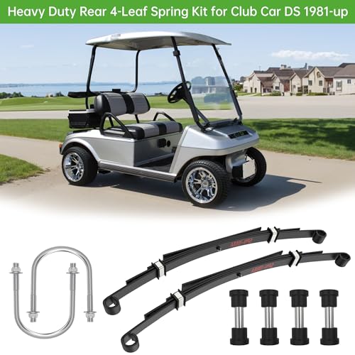 10L0L Heavy Duty Rear Spring Kit for Club Car DS 1981-up Golf Cart, 4 Leafs Spring with Bushings Spacers & U Bolts, OEM# 102006501 1014675 1011149 - Image 3