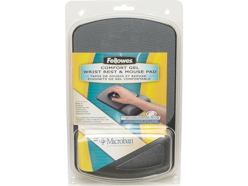 Fellowes وسادة ماوس جيل فيلويس MICROBAN لدعم المعصم - رمادي (9175101) - Image 2