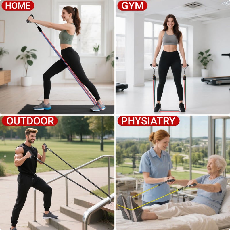 Readaeer Resistance Bands, Exercise Bands for Working Out, Work Out Bands with Handles for Men and Women for Indoor and Outdoor Sports, Fitness, Suspension, Speed Strength, Training, Home Gym,Yoga - Image 3