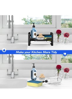 Excefore Kitchen Sink Caddy Organizer, 304 Stainless Steel Sponge  Holder for Sink Countertop with Removable Drain Tray for Dishes, Knives, Spoons, and Forks  - Image 5