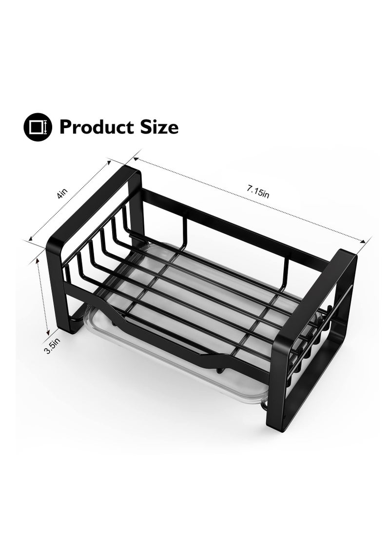 Excefore - Kitchen Sink Caddy Organizer, 304 Stainless Steel Sponge  Holder for Sink Countertop with Removable Drain Tray for Dishes, Knives, Spoons, and Forks - Image 1