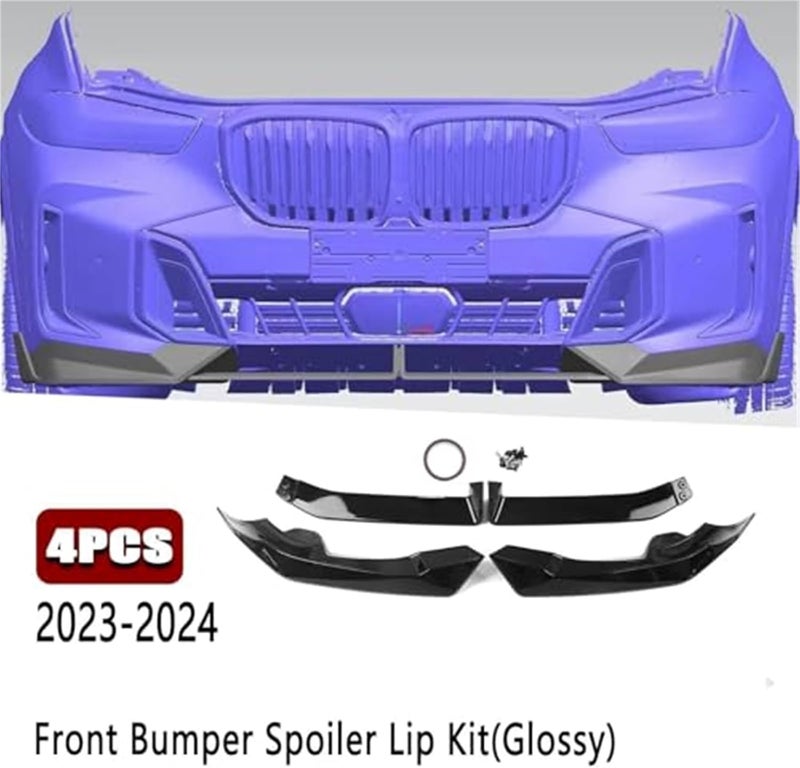 Yurefax Front Bumper Lower Spoiler Lip for BMW X5 2023-2024 - Image 2