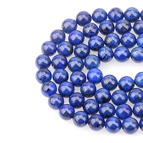 LPBeads 100PCS 8mm Blue Lapis Gemstone Round Loose Beads for Jewelry Making with Crystal Stretch Cord - Image 1