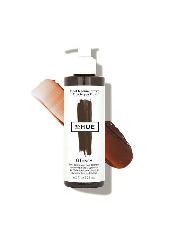 دي بي هيو - Gloss+، بني متوسط رائع - 6.5 أونصة - صبغة شعر شبه دائمة وبلسم - تدوم حتى ثماني غسلات - خالية من البارابين وSLS وSles والكبريتات - نباتية، معتمدة من Leaping Bunny - Image 1